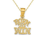 14K Yellow and Rose Gold  -  Born To Win - Pendant Necklace Charm with Chain